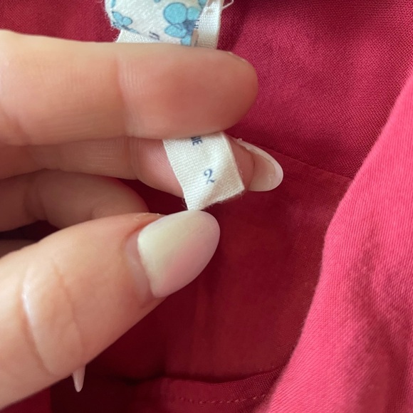 Anthropologie Maeve Red Mini Dress with Tie Sleeves Size 2 - Picture 4 of 4